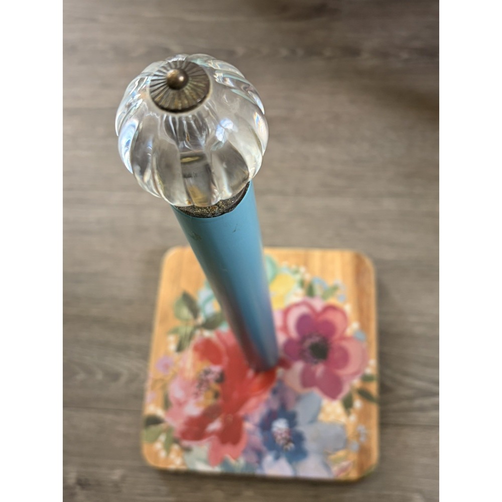 The Pioneer Woman Paper Towel  Holder Dispenser Acacia Wood Cottage Granny Core